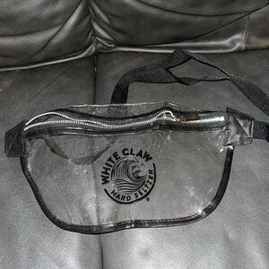 White Claw Seltzer Fanny Cross Body Strap Clear Bag zipper